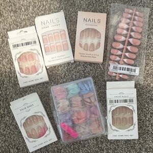 Assorted press on nails total of 17 sets